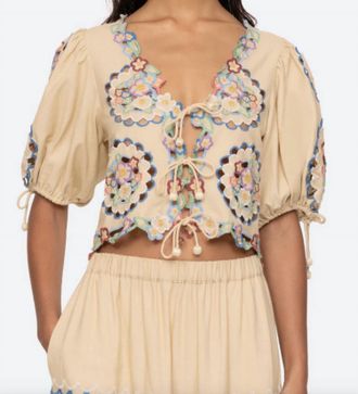 Sea New York Melinda Crop Top In Ecru
