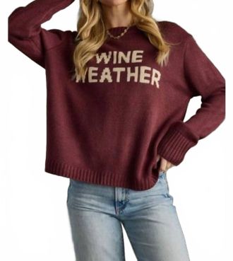 Panache Knit Sweater Top In Wine