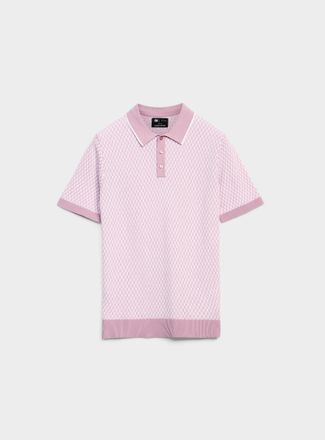 Le 31 Mens Geo jacquard knit polo