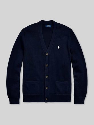Polo Ralph Lauren Regular Fit Strickjacke aus reiner Baumwolle in Marine, Gr&ouml;&szlig;e XXL