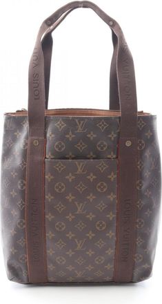 Louis Vuitton Brown Coated Canvas Leather Tote Bag (Pre-Owned)