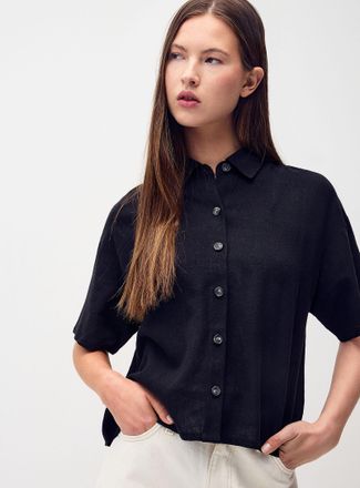 Twik Womens Loose linen blend shirt
