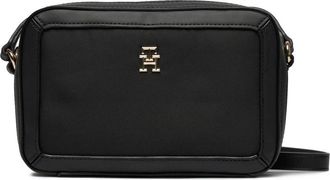 Tommy Hilfiger Stijlvolle schoudertas met ritssluiting - Dames - Schoudertassen - Zwart - ONE Size - Polyester - Tassen