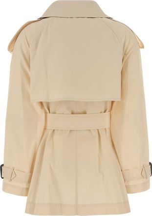 Burberry Womens Ivory Cotton Fitzrovia Trench Coat Ceramicwhite
