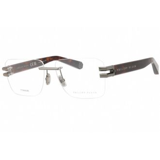 Philipp Plein Mens Black Rectangular Eyeglass Frames VPP086M