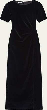 Lafayette 148 New York Pleated A-Line Velvet Gown