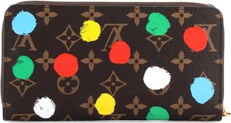 Louis Vuitton Zippy Wallet Yayoi Kusama Painted Dots Monogram Canvas small wallets - Bruin