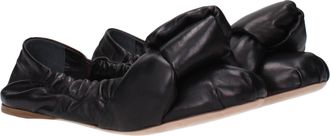 Miu Miu Womens Black Leather Ballet Flats