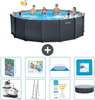 Intex Piscina Graphite Panel Redonda - 478x124 Cm - 9-piezas S651