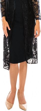 Maya Brooke Lace Duster 2 Piece Jacket Dress In Navy