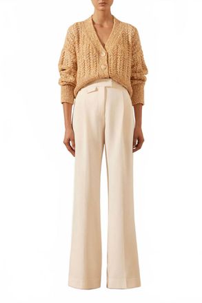 Shona Joy Siqueira Cotton Cardigan In Taffy / Cream