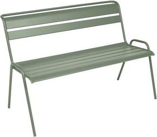 Fermob Bench with backrest Monceau - Green - Painted steel - Designer Studio Fermob