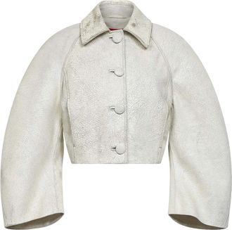 Diesel Jassen Beige - Dames - Leren en Su&egrave;de Jassen - Beige - M - Leer - Jassen