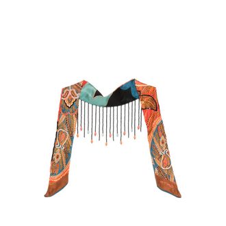 Etro Paisley-pattern Beaded-fringe Neckerchief