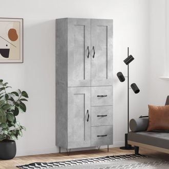 Berkfield Home Highboard Concrete Grey 69.5x34x180 cm Engineered Wood