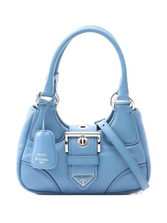 Prada 2010s Moon buckle leather tote bag - women - Leather - One Size - Blue