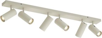 QAZQA Qazqa L&aacute;mpara De Techo Moderna Beige 100cm 6 Luces Ajustable