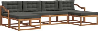 vidaXL Conjunto De Sof&aacute;s De Exterior 6 Uds. Natural Y Antracita Vidaxl