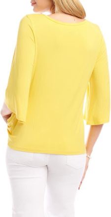 Karen Kane Flare Sleeve Twist Hem Jersey Top in Len at Nordstrom, Size X-Small