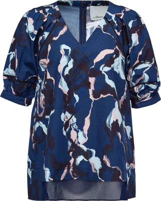 3.1 Phillip Lim Blusa con stampa astratta e maniche a palloncino