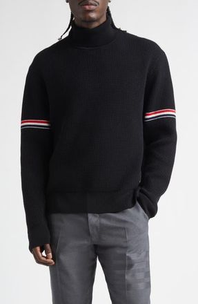 Thom Browne Cashmere Blend Turtleneck Sweater in Black at Nordstrom, Size 4