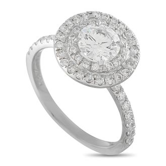 Luxury Bazaar 18K White Gold 1.42ct Diamond Double Halo Ring MF06-081226