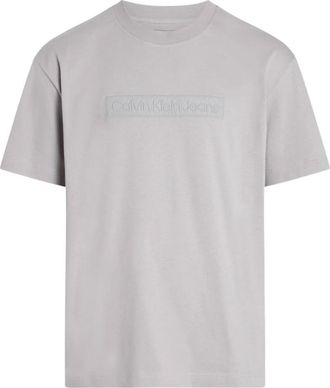 Calvin Klein Jeans Heren Geborduurd T-shirt - Heren - T-shirts - Grijs - L - Tops