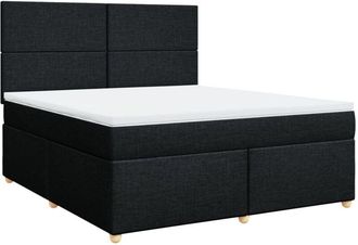 vidaXL Vidaxl - Cama Box Spring Con Colch&oacute;n Tela Negro 180x200 Cm