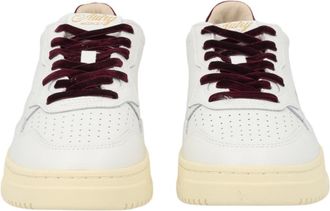 Autry White Leather Burgundy Velvet Lace Sneakers