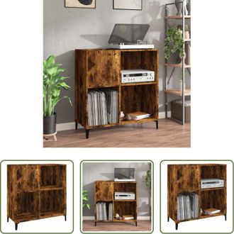 vidaXL vidaXL Mobile per giradischi - Mobile Porta Dischi Rovere Fumo 84,5x38x89 cm Legno Multistrato