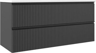 Saniclass Prime Blend Wastafelonderkast - 120x55x45.9cm - 2 lades - geintegreerde greep - MDF - mat antraciet