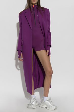 Balenciaga Wool Coat, Womens, Purple