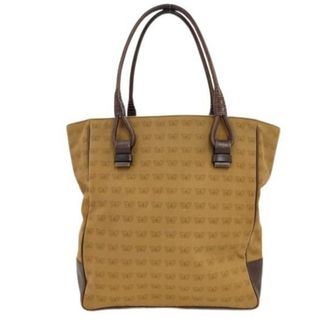 Bottega Veneta Brown Canvas Leather Tote Bag (Pre-Owned)
