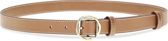 Jacquemus Womens Salon Slim Leather Belt Light Brown 2 Calf Bos Taurus E Braces