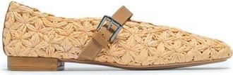 Bernardo Borden Raffia Mary Jane Flat in Light Natural at Nordstrom, Size 6.5