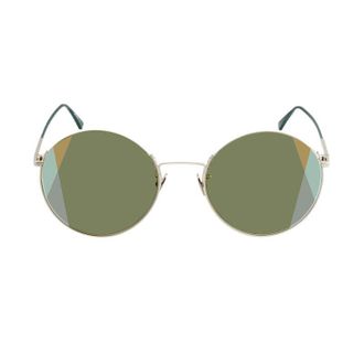 Bottega Veneta BV0246S004 Round Full Rim Sunglasses - Silver