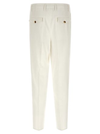 Brunello Cucinelli Mens White Cotton Casual Pants