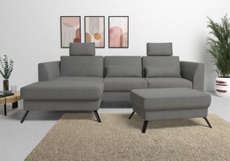 Sit&more Ecksofa »Olsen L-Form« inklusive Sitztiefenverstellung, wahlweise mit Bettfunktion, 15cm hoch
