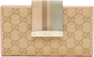 Gucci Pre-owned Wallets, female, Beige, Size: ONE SIZE Pre-owned Continental Wallet