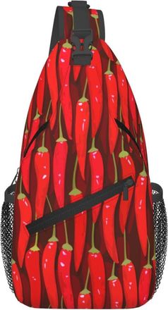 Generic Fresh Red Cayennes Chili Pepper Shoulder Bag Lightweight Crossbody Bag Breathable Fanny Pack For Casual Women Camping
