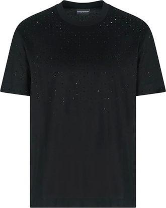 Emporio Armani T-shirt con decorazione di cristalli - Nero