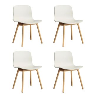 HAY About A Chair AAC 12, Eiche lackiert / melange cream 2.0 (Kunststoffgleiter) (4er Set)