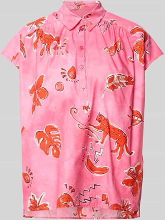 Milano Milano Italy Regular Fit Bluse im Allover-Look in Pink, Gr&ouml;&szlig;e 36