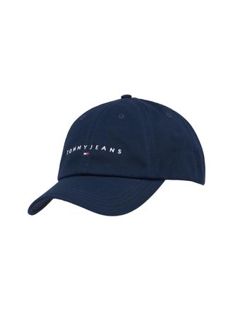 Tommy Jeans Baseball Cap TOMMY JEANS TJW LINEAR LOGO 6 PANEL CAP, Damen, blau (schwarz night navy), Web, Baumwolle, Caps Baseball Cap, mit Logostickerei UNISEX