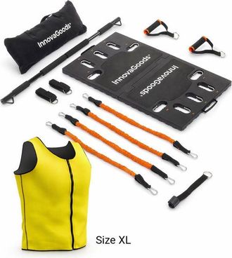 InnovaGoods Pack Fitness - Innovagoods - Gympak Max + Chaleco Passwa - Chaleco Sauna Xl - Bandas De Resistencia 54-70 Kg - Bolsa Y Gu&iacute;a