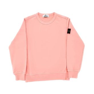 Stone Island Logo Badge Crew Neck Sweatshirt - male - Stone Island - Kids Sweatshirts - Pink - 8 Y - Kids