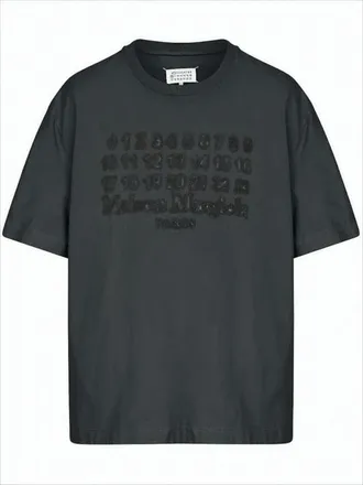 Maison Margiela Minimalist Black Short-Sleeved T-Shirt With Tonal Embossed Design
