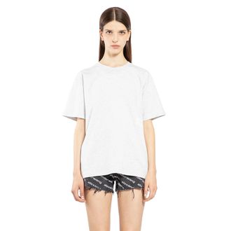 Tシャツ・カットソー Alexander Wang ESSENTIAL JSY SHRUNKEN TEE W/PUFF LOGO White PUFF LOGO SHRUNKEN TEE IN COTTON JERSEY in WHITE