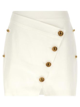 Elisabetta Franchi White Jewel button skirt
