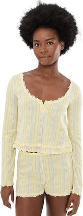 Free People Spring Break Sleep Set Printed Womens Sets Butter Combo : MD, Cotton/Elastane/Polyester